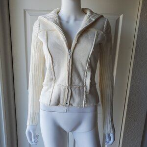 Y2k white full zip jacket